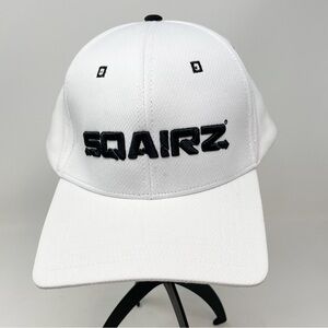 SQAIRZ Men’s White Black Ball Cap Hat Adjustable white Polyester Square Bill OS